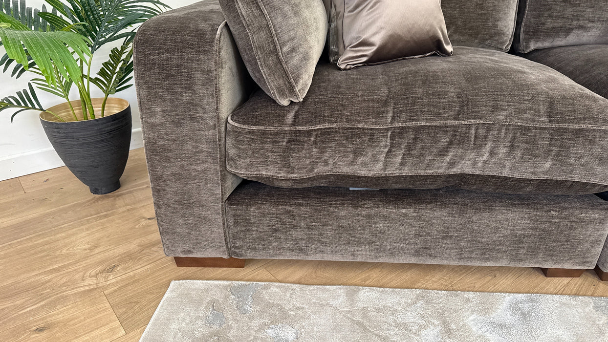 Cavalli 3 Seater Split Sofa - Fabric - Blanik Mushroom Mix