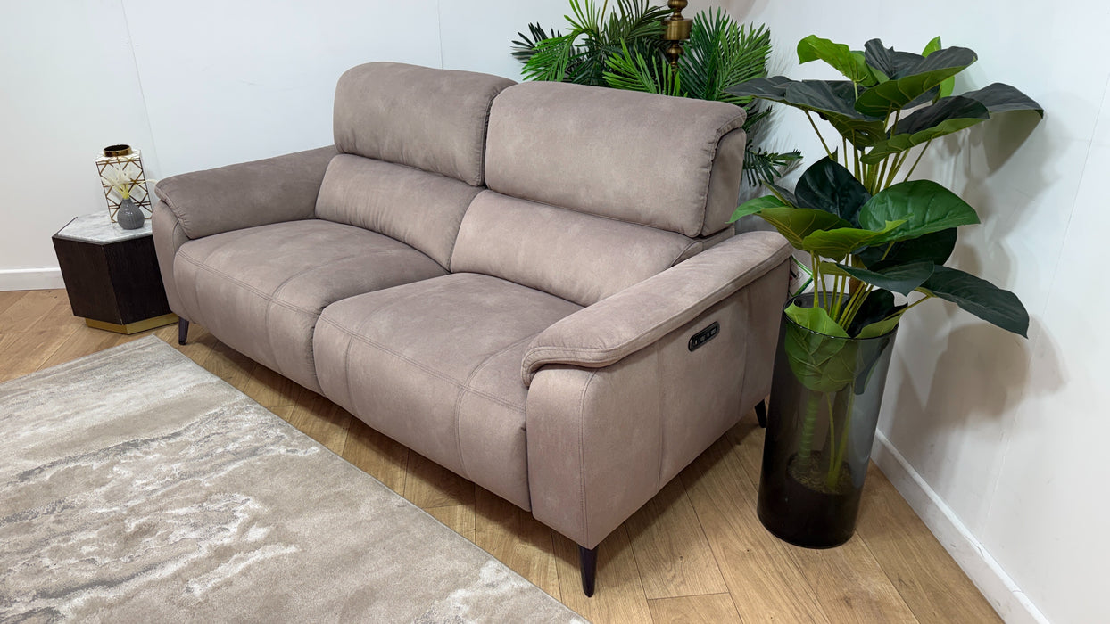 Sofology Bailey Fabric 2.5 Seater Power Recliner/Headrest in Lifestyle Flecked Nutmeg