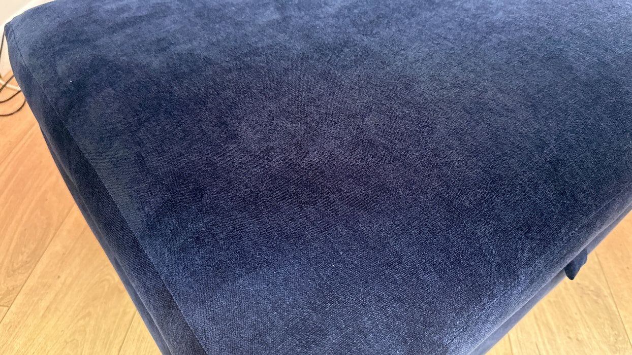 Sofology Tallulah Fabric Storage Footstool in Basketweave Chenille Navy