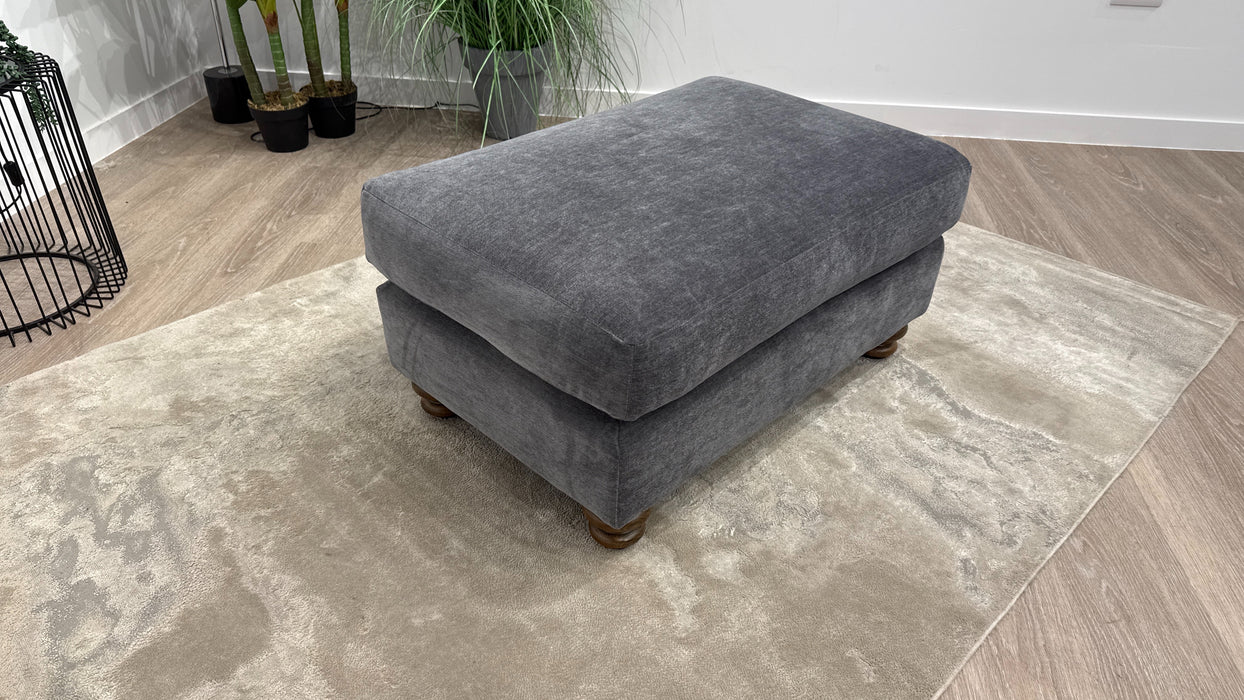 Sofology Hampton Small Bench Footstool in Aston Steel