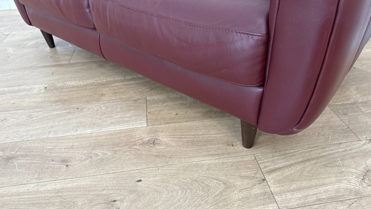 Sofology The Bexley 2 Seater Leather Sofa in Caruso Maroon