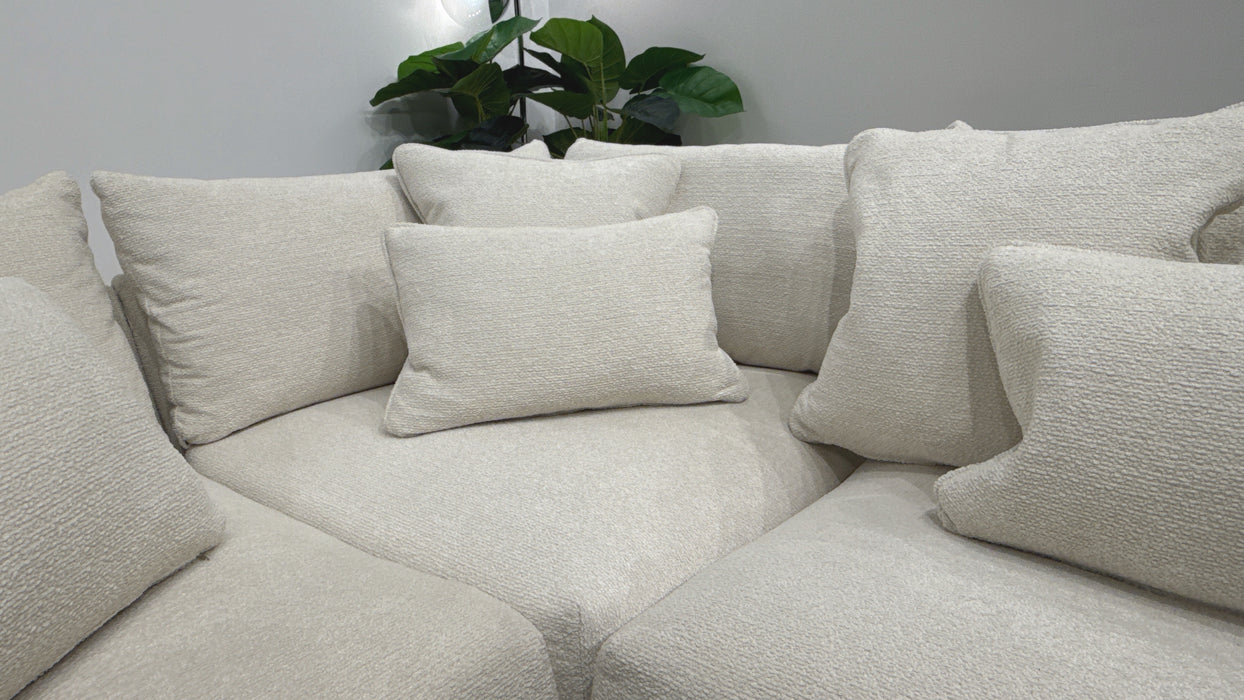 Sofology Westwood  1 Corner 3 Fabric Sofa in Soft Boucle Ecru