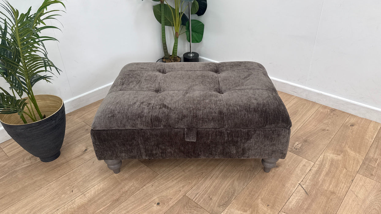 Sofology Highgrove Fabric Storage Footstool in Mole All Over