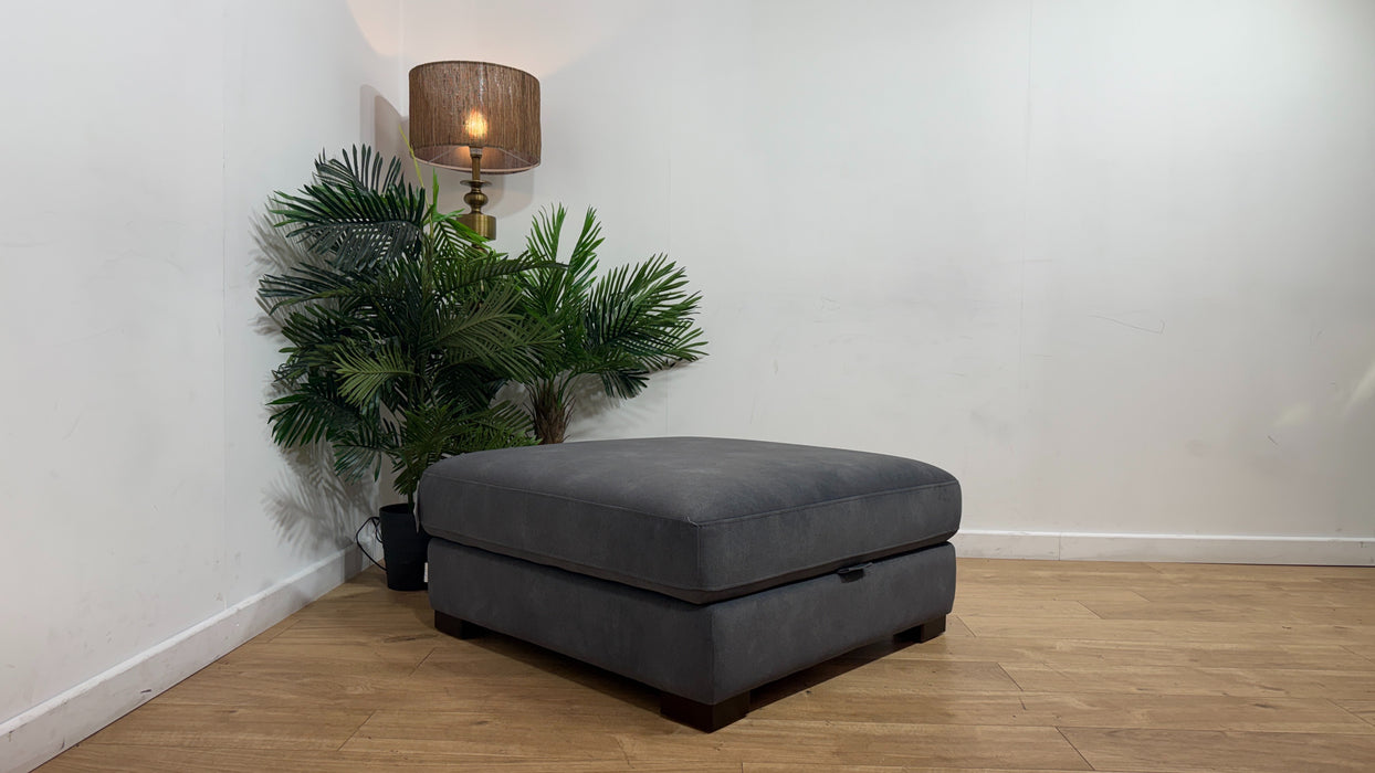 Sofology Portland Fabric Storage Footstool in Lifestyle Flecked Charcoal