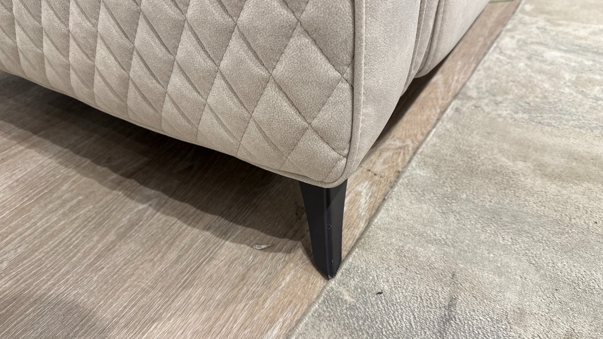 Sofology Ezra Fabric 3 Corner 3 Power Recliner/Headrest Heated Seats in Lifestyle Flecked Ivory