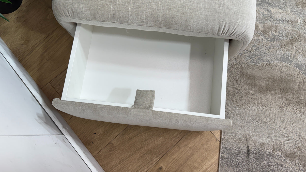 Sofology Waldorf Fabric Storage Footstool in Soft Chenille Linen