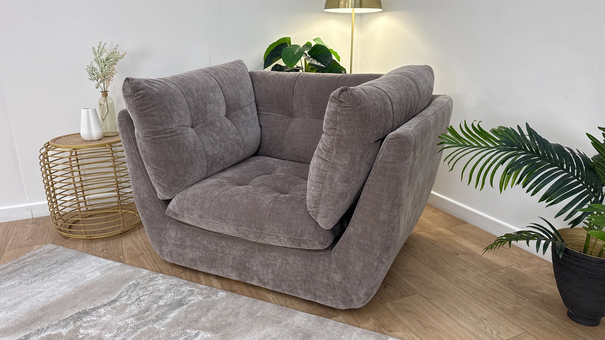 Sofology The Cocoon Fabric Loveseat in Relaxed Chenille Nutmeg