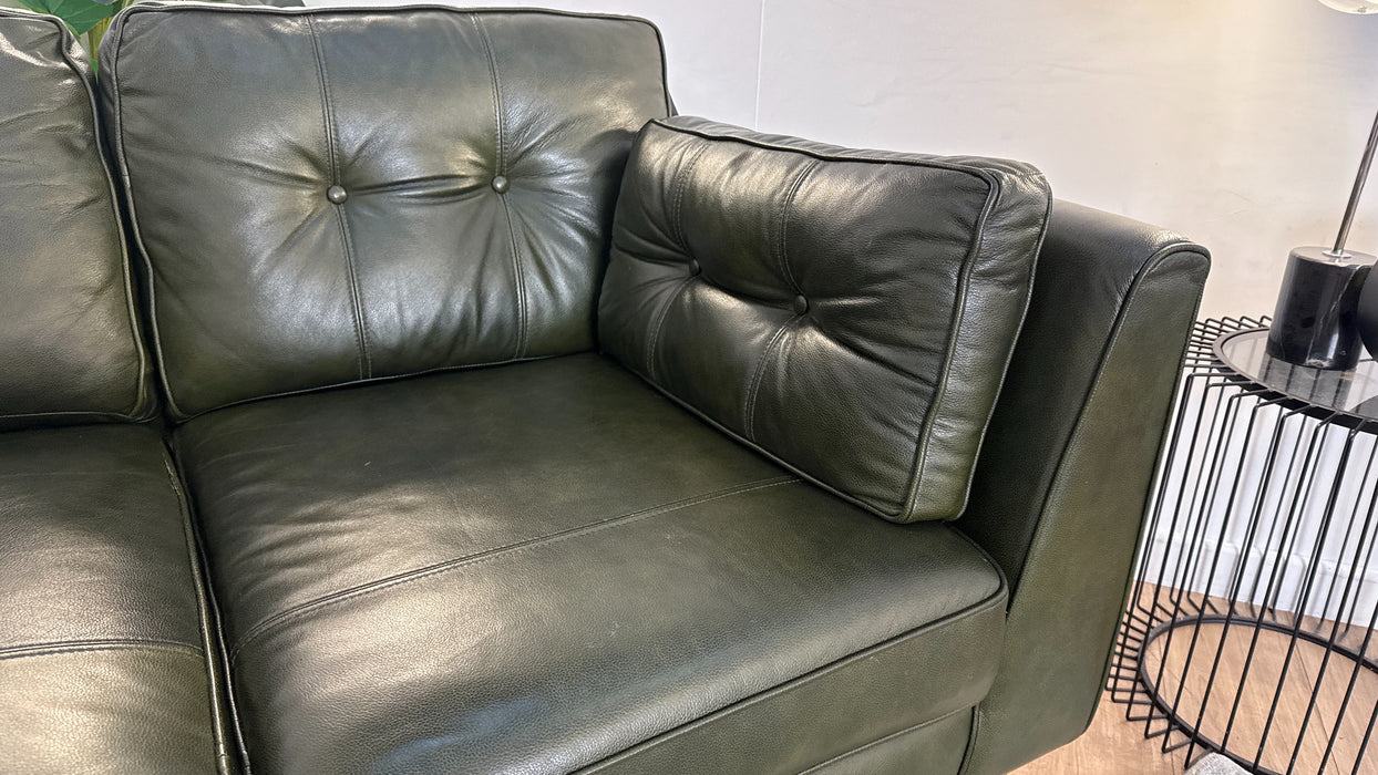 Sofology Cricket Leather 2 Seater in Mix Green