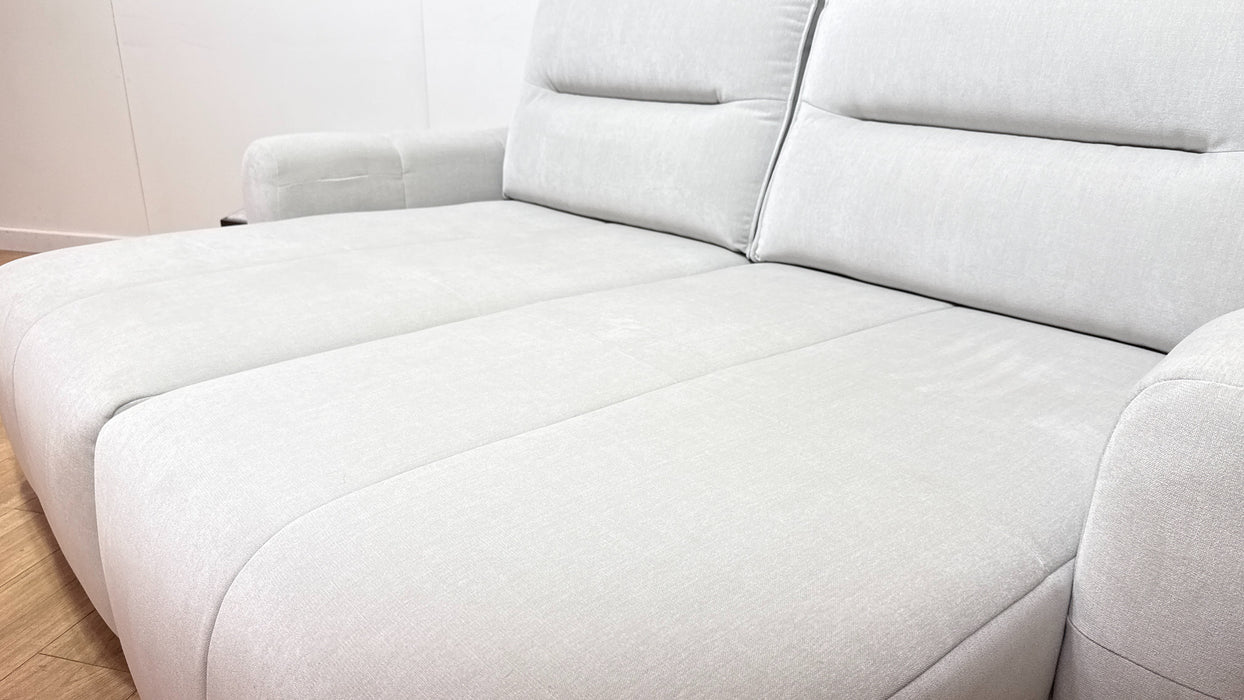 Sofology Sanctuary Fabric 3 Seater Double Power Chaise & Motion Back in Relaxed Chenille Stone
