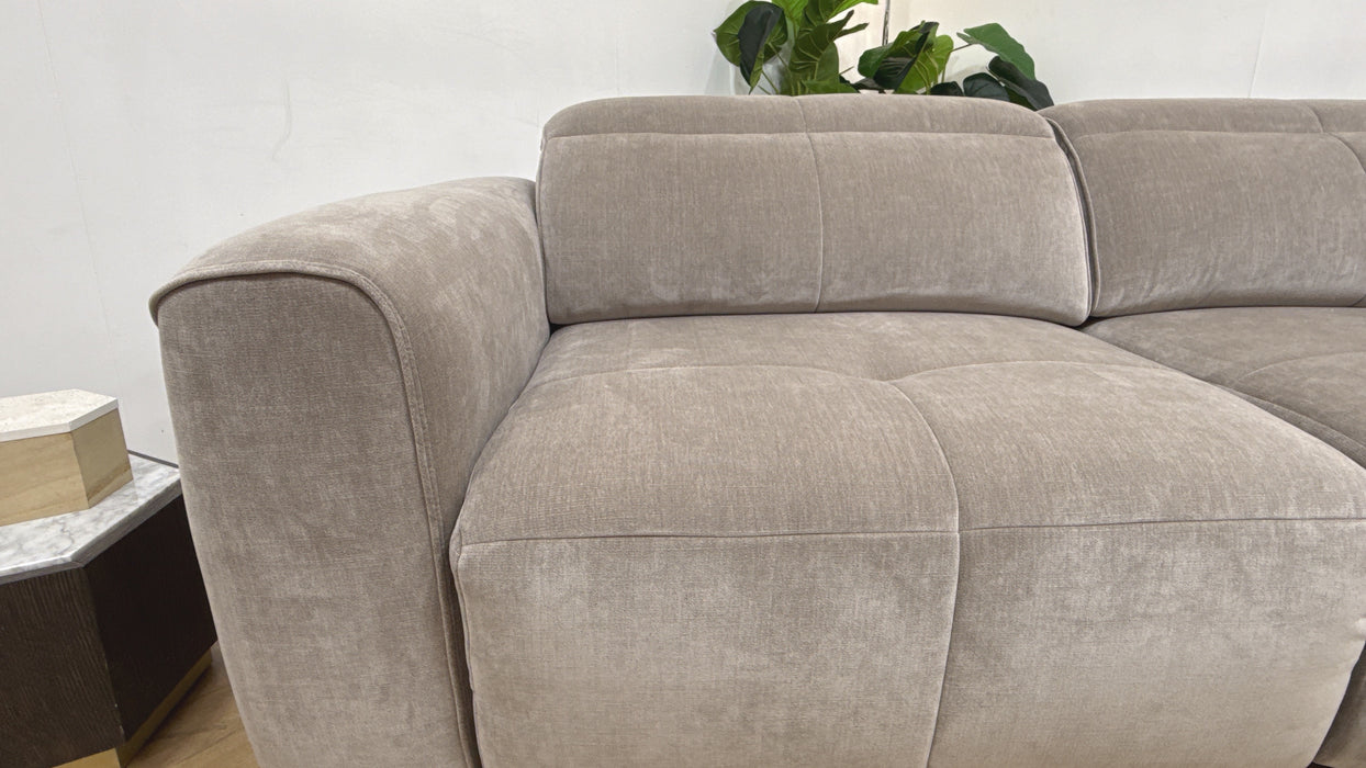 Sofology Riviera Fabric 3 Seater Motion Chaise in Relaxed Chenille Nutmeg