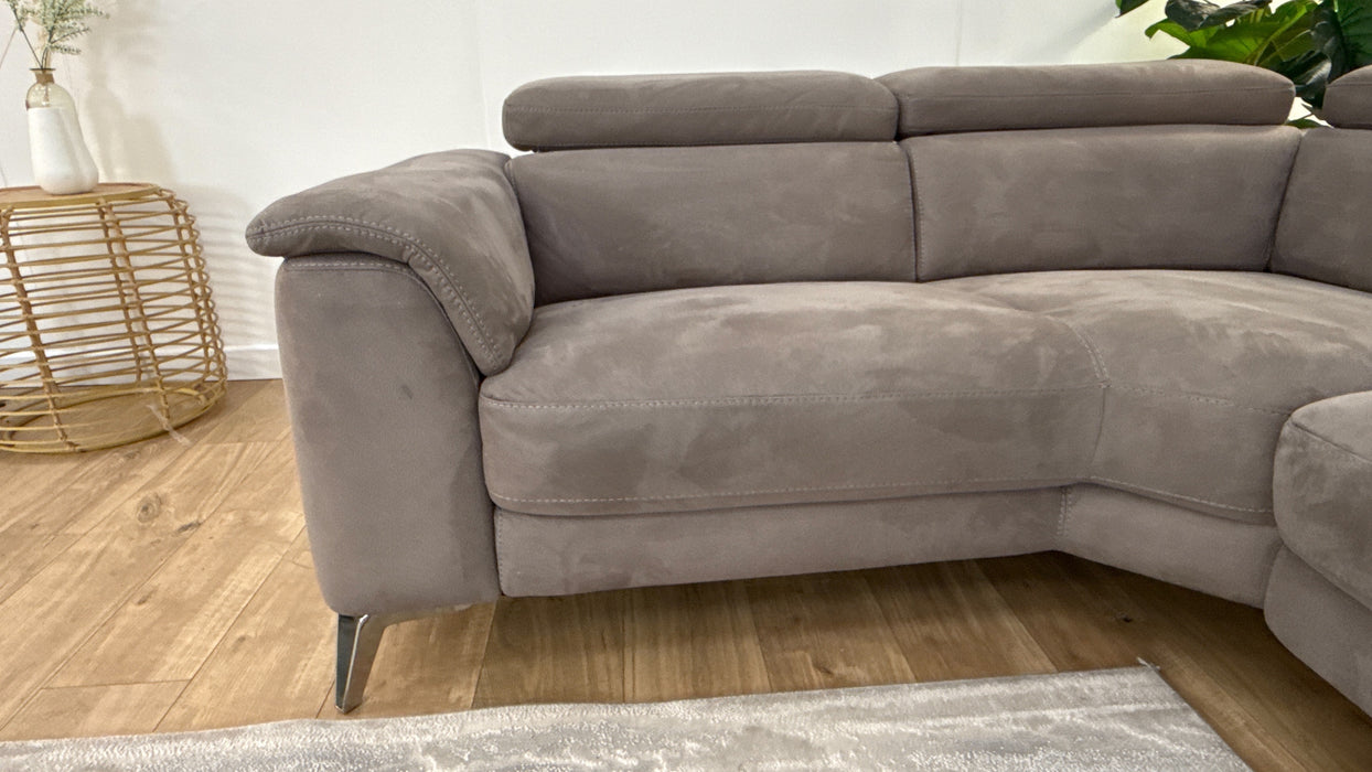 DFS Fabric Left Hand Facing Single Recliner Corner in Pewter