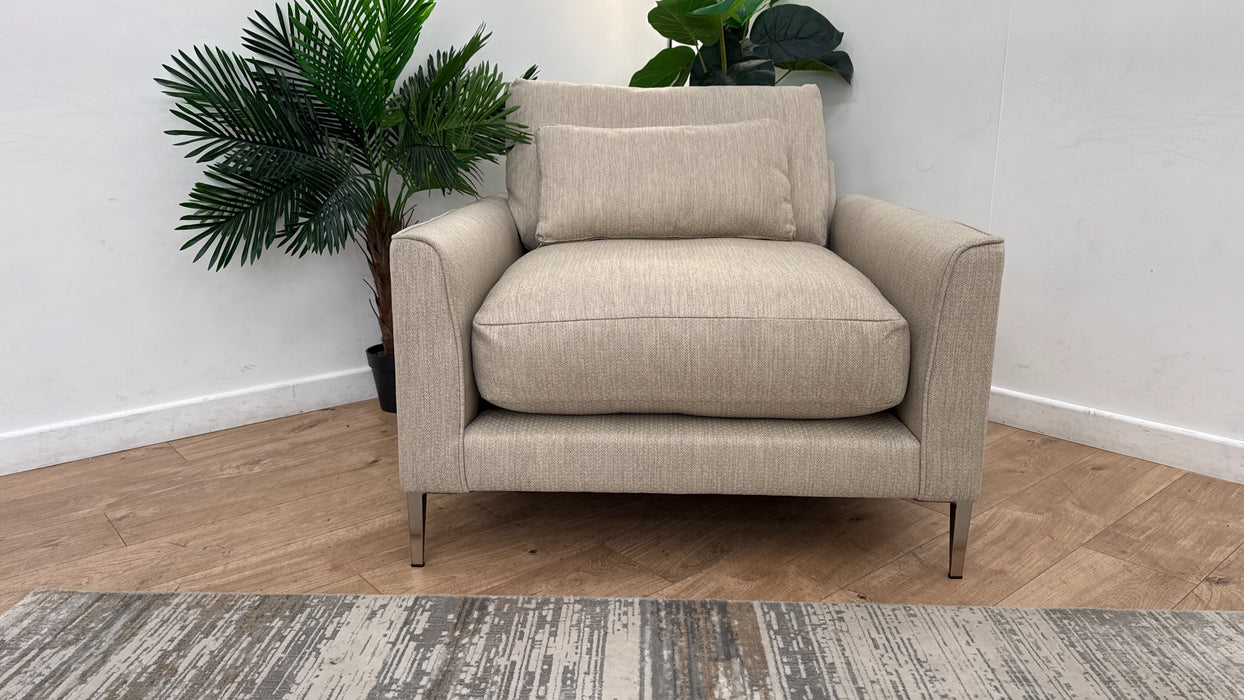 Sofology Hyde Park Fabric Chair in Global Oatmeal