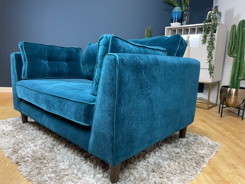 Cricket Loveseat Limited Edition Soft Chenille Teal Fabric (WA2)