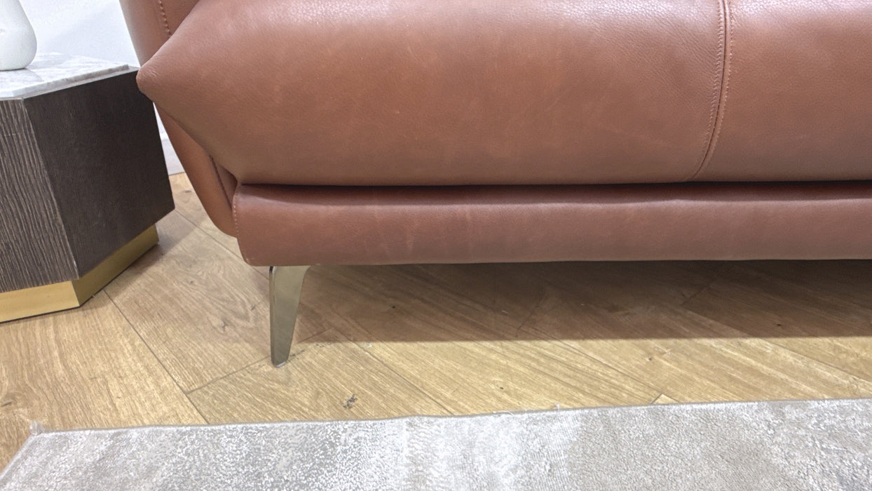 Sofology Adler Leather 3 Seater in Relaxed Soft Brown