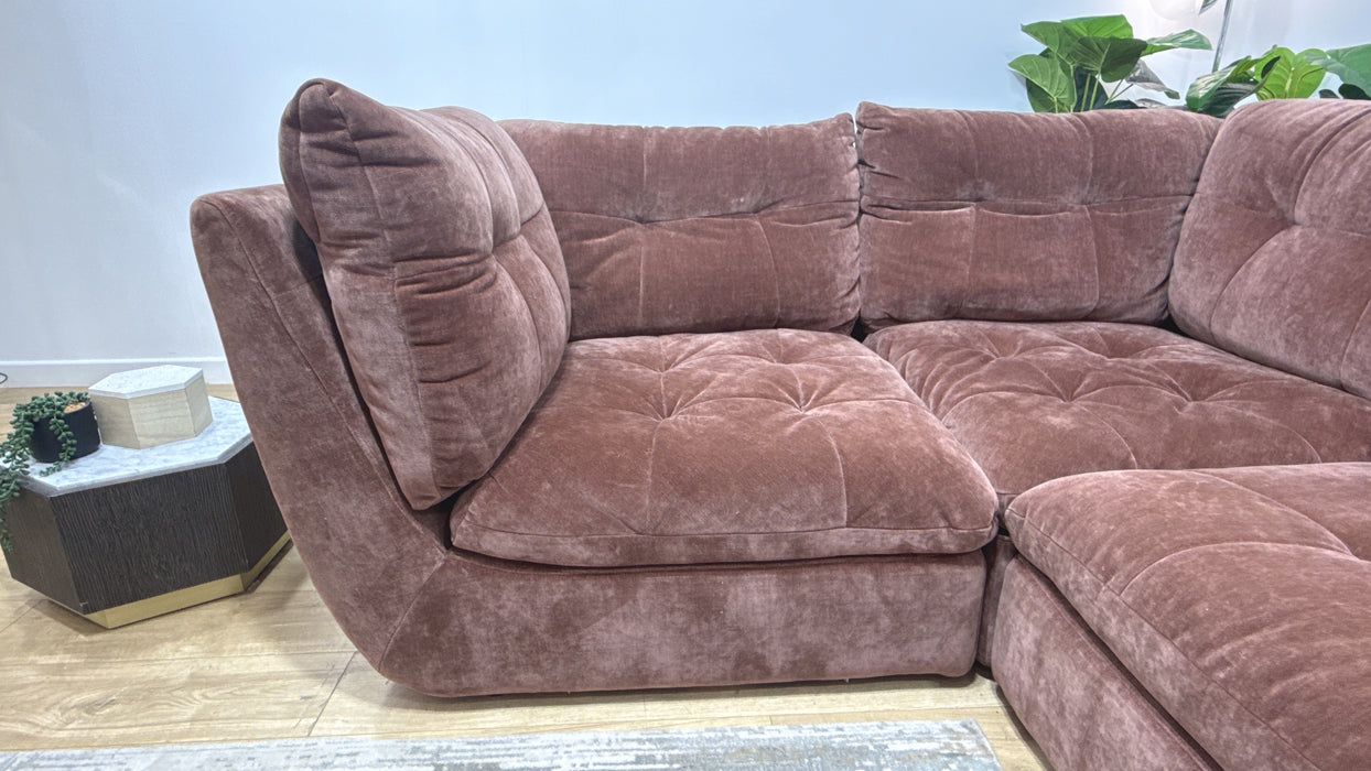 Sofology Cocoon Fabric 1 Corner 3 in Relaxed Chenille Burnt Sienna