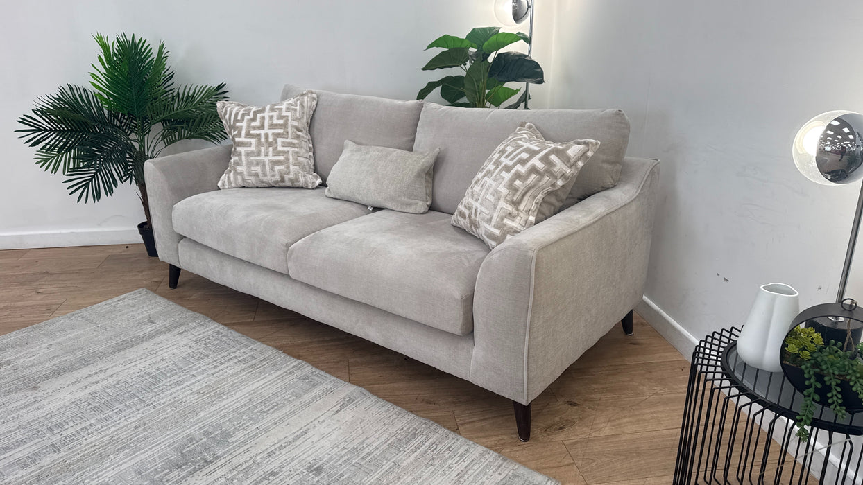 Sofology Mayfair Fabric 3 Seater in Soft Chenille Linen/Pearl Mix