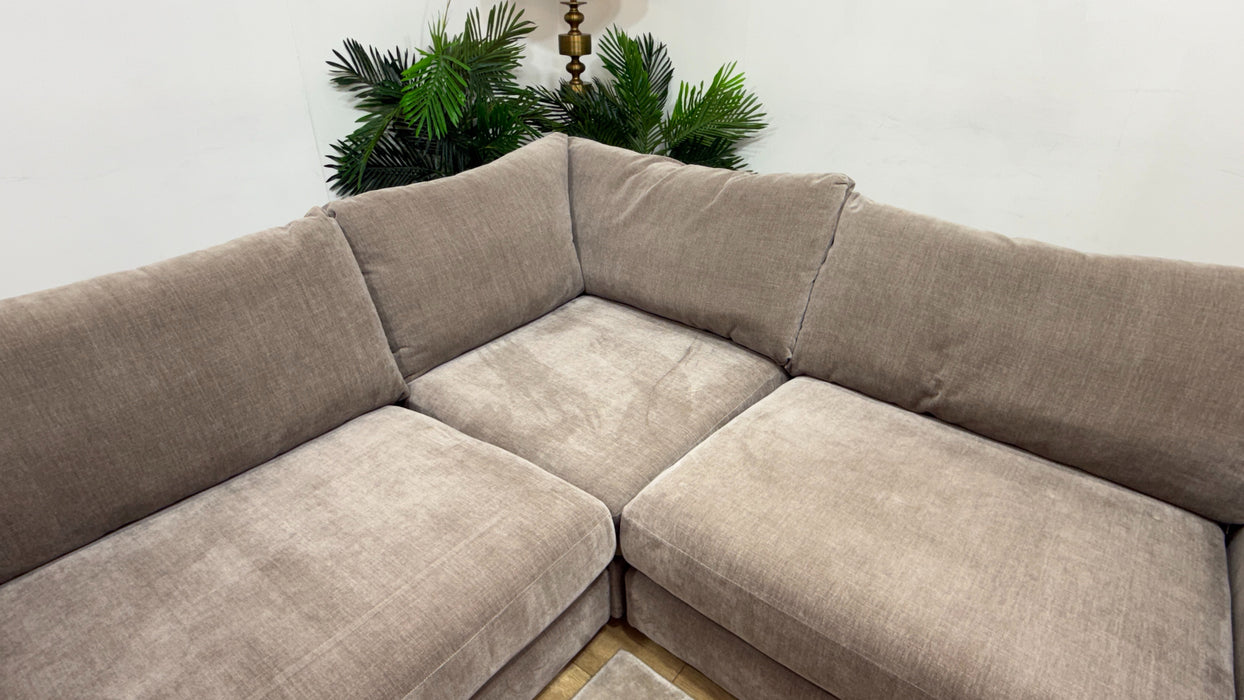 Sofology Majestica Fabric 1 Corner 1 in Soft-Chenille Wicker