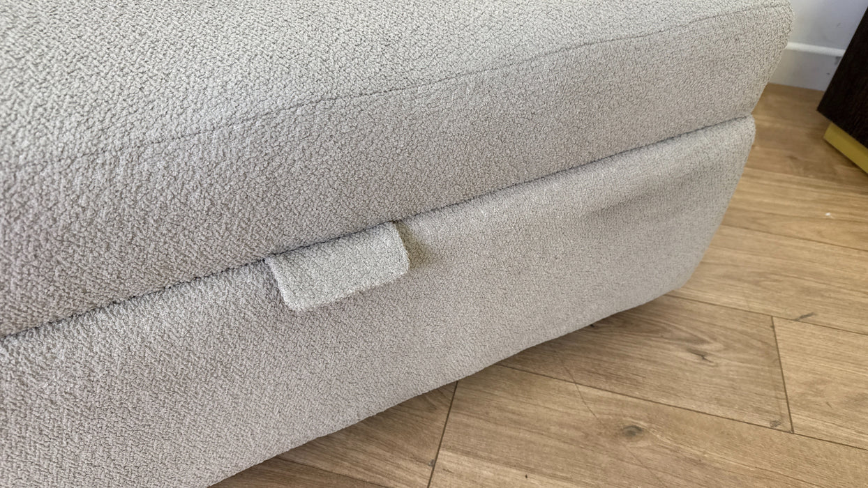 Sofology The Marble Arch Fabric Footstool in Cologne Wood Trim Mink All Over