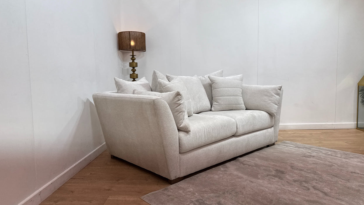 Sofology Calista Fabric 3 Seater Pillow Back no Fluting in Linen Look Chenille Mist