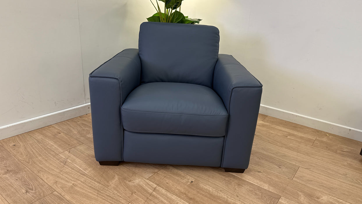 Sofology Chair - Leather - Trusty Matt Steel Blue