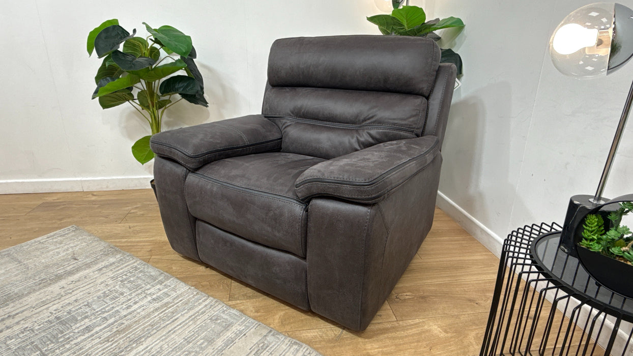DFS The View Fabric Cinema Power Recliner & Arm Control in Charcoal
