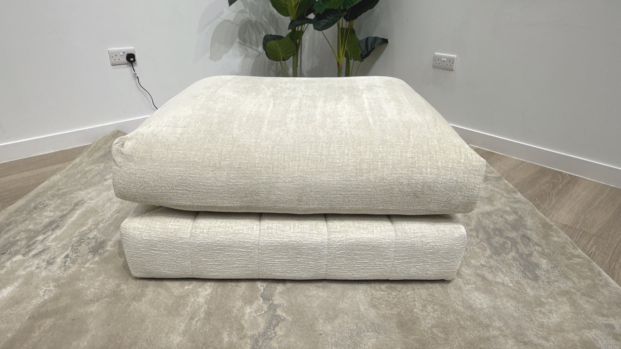 Sofology Westwood Fabric Footstool in Teddy Chenille Mist