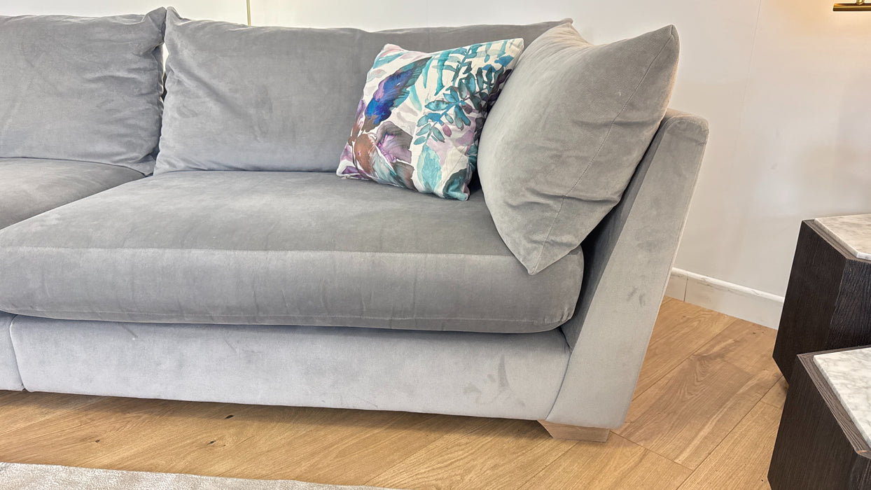 Tallulah 4 Seater Split - Fabric Sofa - Velvet Grey All Over with matching Swivel Chair