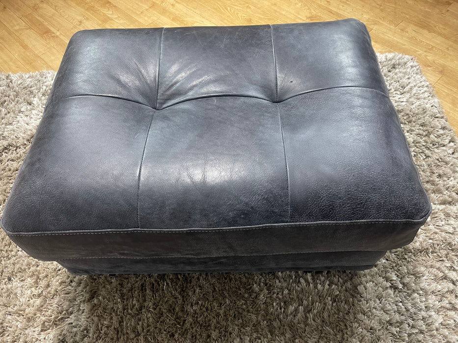 Huntsman Leather Footstool - Utah Grey  - ( WA2 )