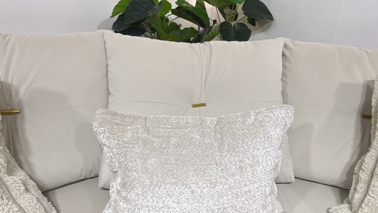 Sofology Oscar 3 Seater Fabric Sofa in Super Matt Ecru Mix