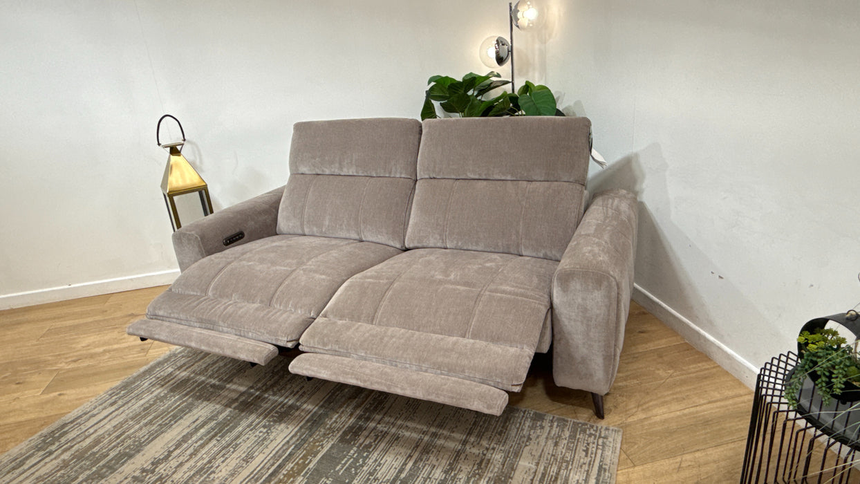 Sofology Fabric Allure 2.5 Power Recliner, Hdrst, Heated, Lumber in Chenille Nutmeg