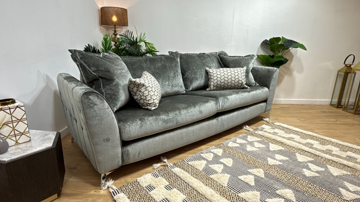 Sofology Luella Fabric Grande Sofa in Luxe Chenille Alpine Green Mix