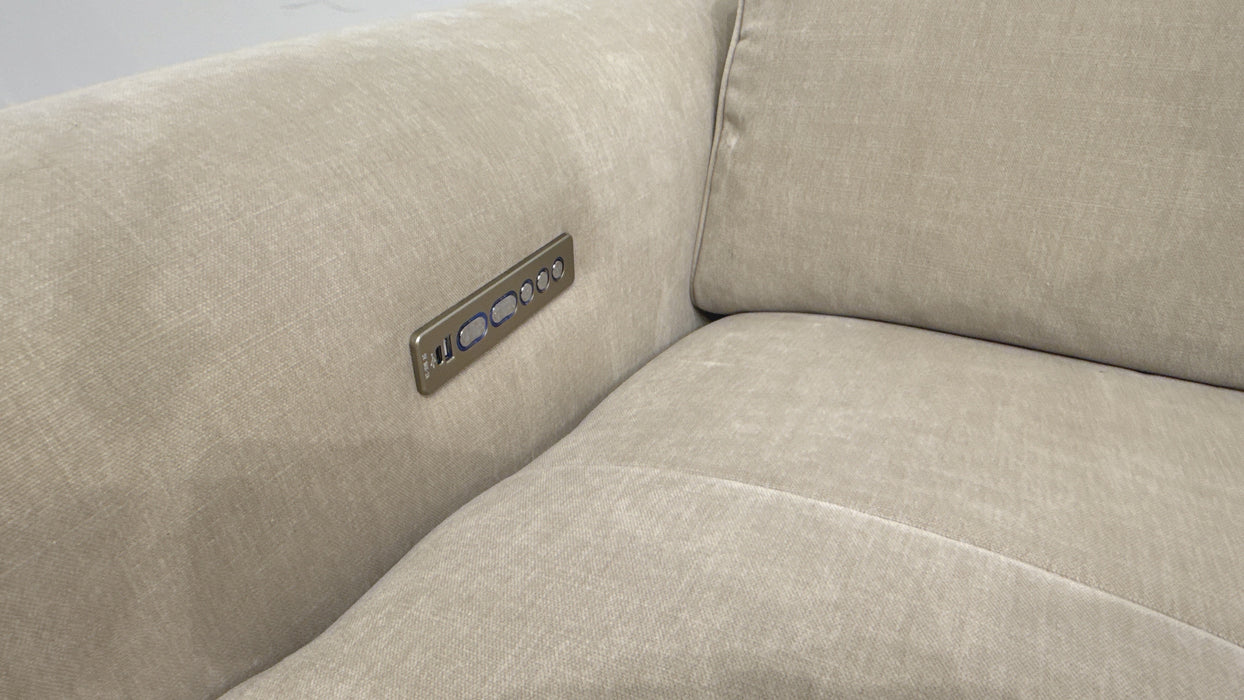 Sofology Riviera 2.5 Power Recliner Fabric Sofa in Chenille Cotton