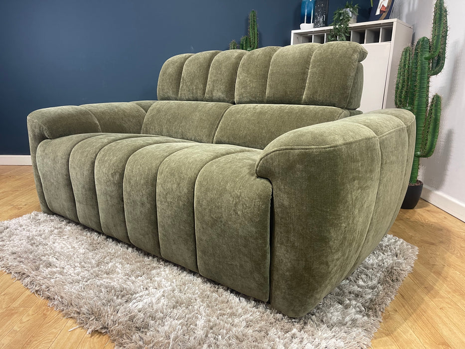 Nobu Fabric 2 Seater - Relaxed Chenille Olive Green (WA2)