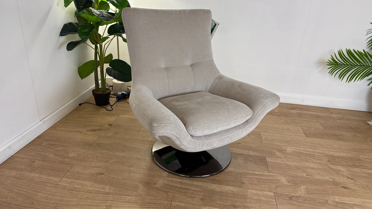 Sofology The Viento Fabric Swivel Chair in Chenille Cotton