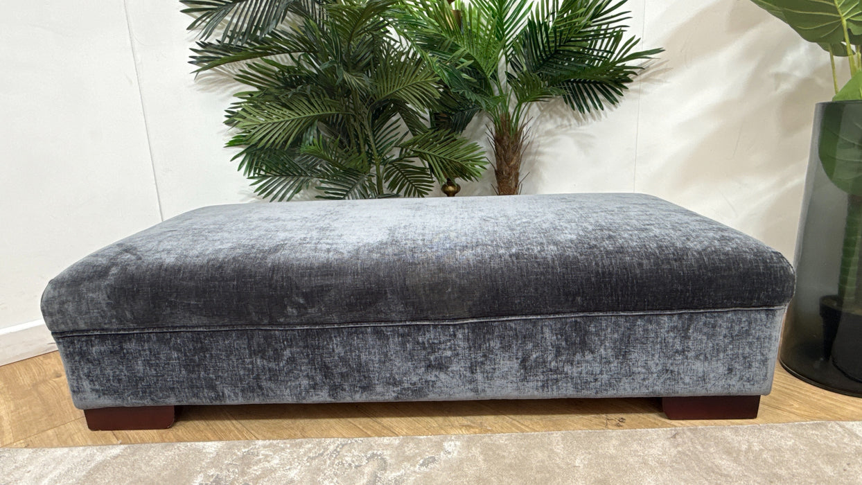 Sofology Valentina Fabric Bench Designer Footstool in Luxury Chenille Charcoal