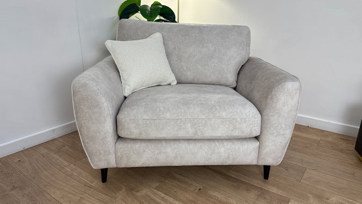 Sofology The Hackney Fabric Loveseat Sprung Seats in Mini Boucle Natural