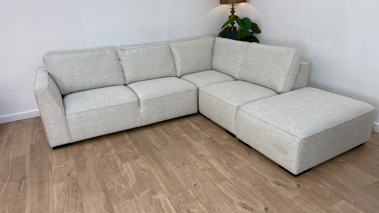 Sofology Russo Fabric 2 Corner 1 Chaise in Lustre Weave Natural