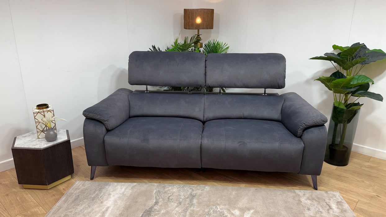Sofology Bailey Fabric 2.5 Seater Power Recliner/Headrest in Lifestyle Flecked Charcoal