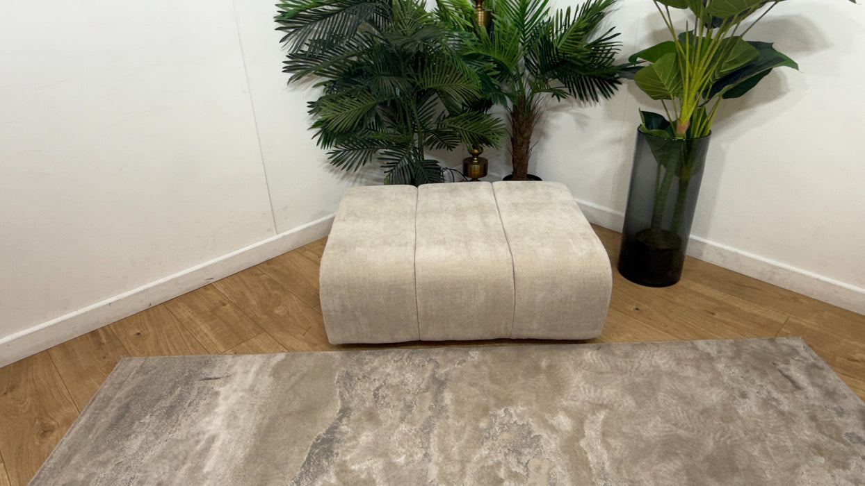 Sofology Waldorf Fabric Storage Footstool in Soft Chenille Linen