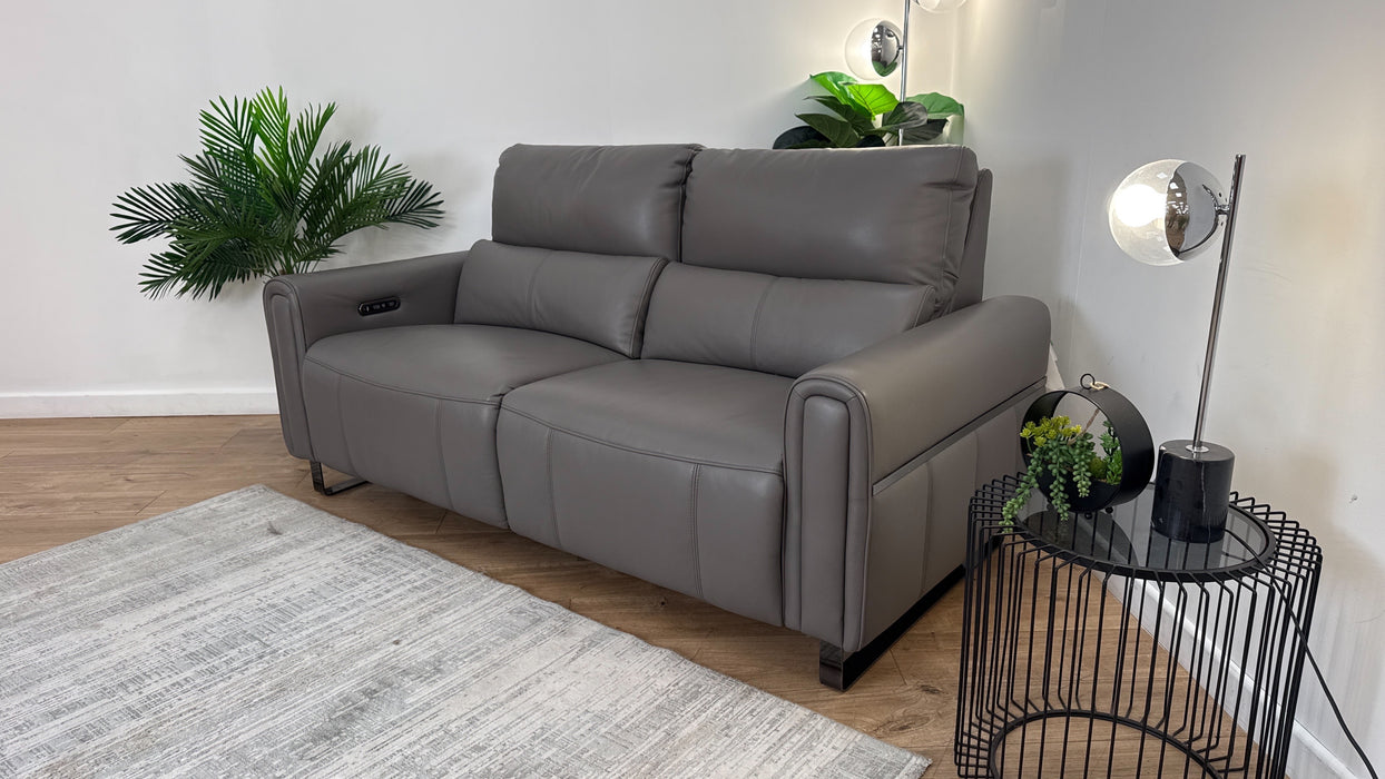 Sofology The Ravello Leather 2.5 Seater Power Recliner/Headrest in Trusty Embossed Elephant