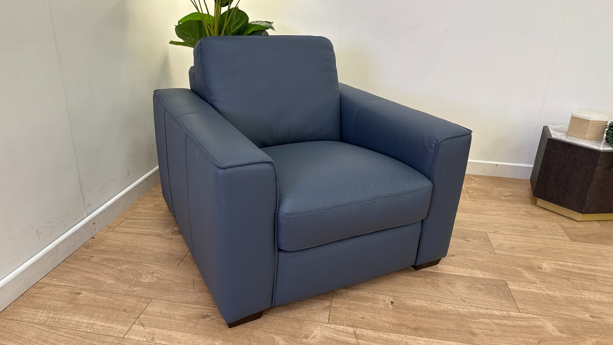 Sofology Chair - Leather - Trusty Matt Steel Blue