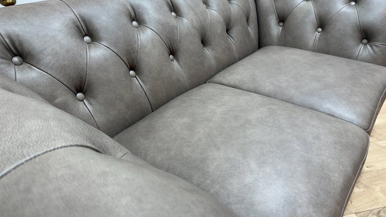 Sofology Bridgerton Leather 2 Seater in Relaxed Natural Grain Taupe Mix