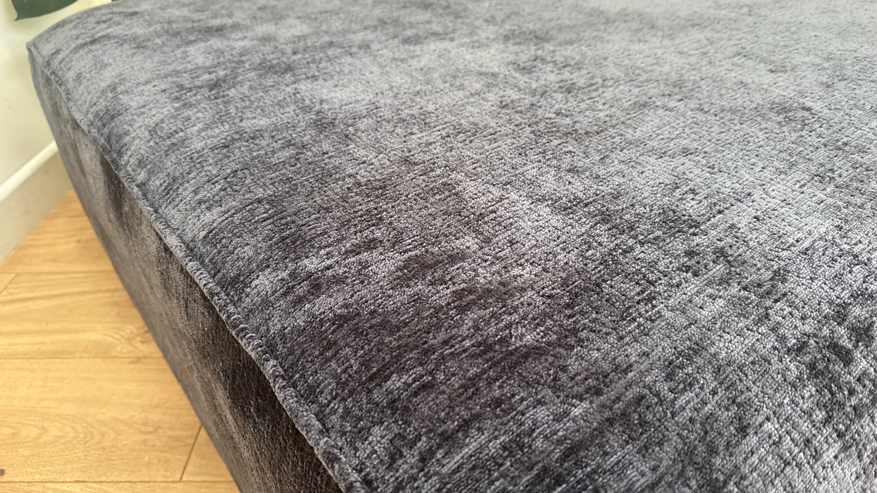 Sofology The Bellagio Fabric Footstool in Chunky Luxe Chenille Ink