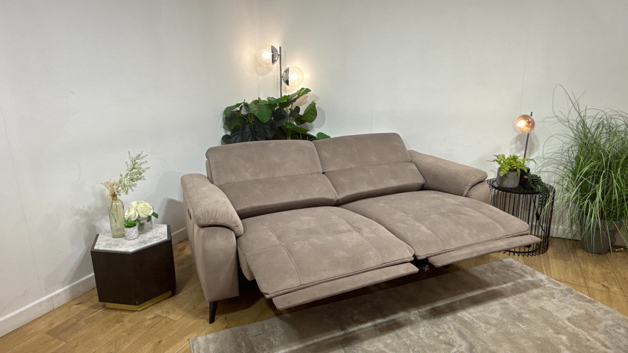 Sofology Bailey Fabric 2.5 Seater Power Recliner/Headrest in Lifestyle Flecked Nutmeg