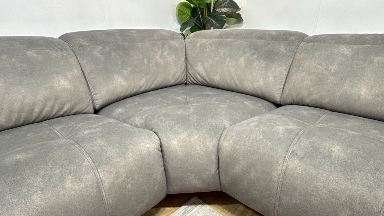 Sofology Marvella Fabric 1.5 Corner 3 Power Recliner/Headrest in Lifestyle Flecked Mocha