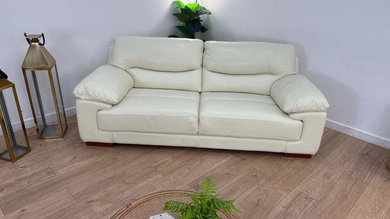 DFS Santine 2 Seater Leather Sofa in Cream