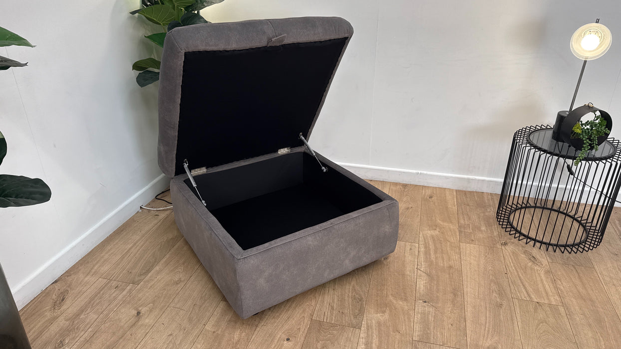 Sofology The Riviera Fabric Designer Storage Footstool in Lifestyle Flecked Mocha