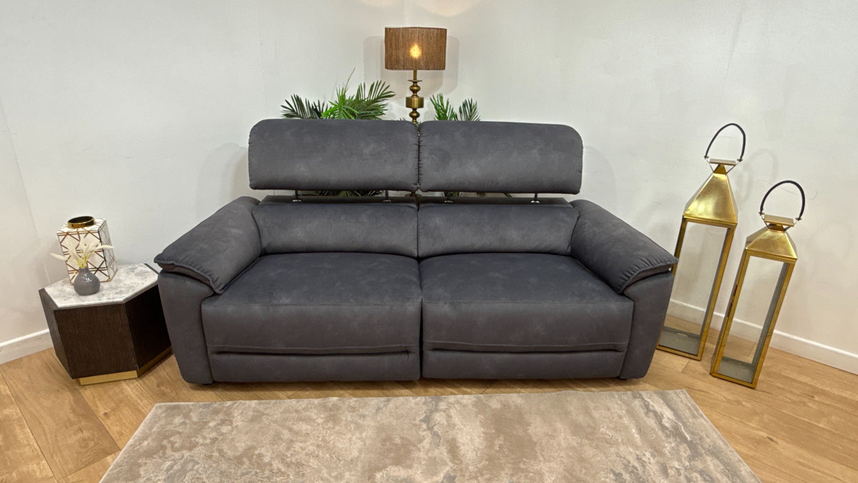 Sofology Hugo Fabric 2.5 Seater Power Recliner/Headrest in Lifestyle Flecked Charcoal