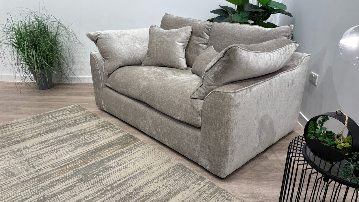 Sofology Georgio Fabric 2 Seater Extra Flex Seats in Luxe Chenille Stone