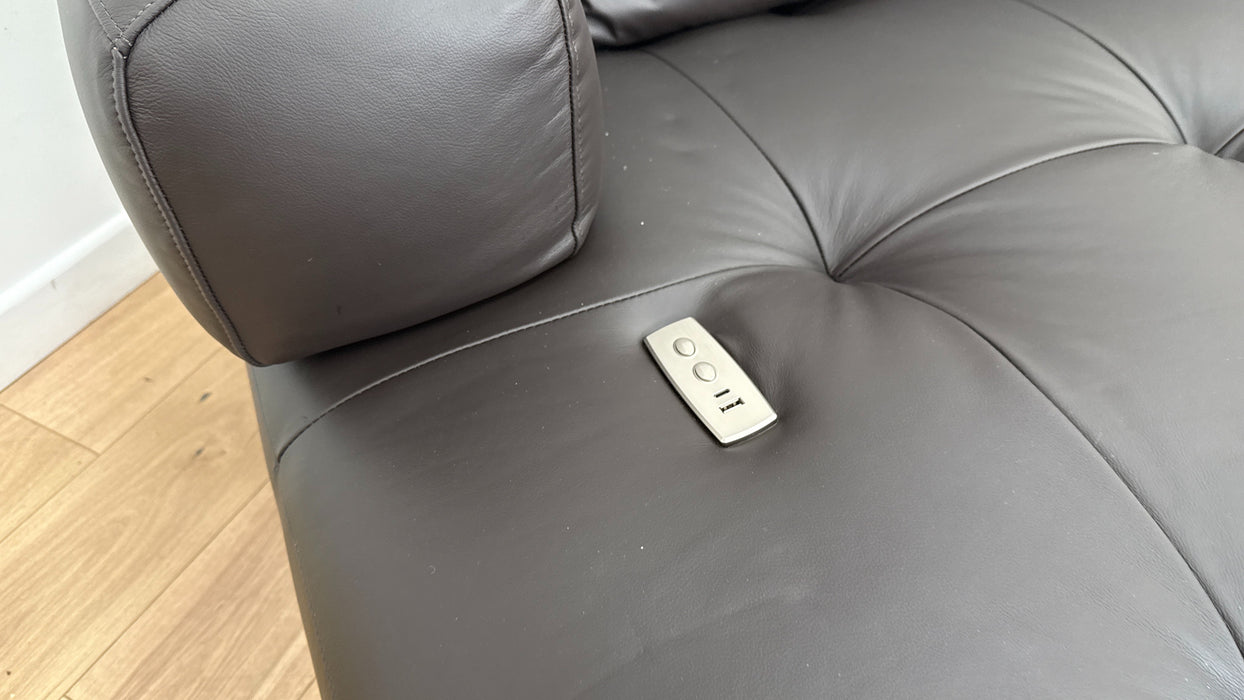 Sofology The Flex 4 Seater Motion Back Leather Sofa in Trusty Matt Dark Brown